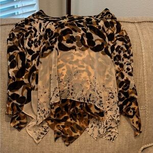 Bebe Leopard Print Midi Skirt